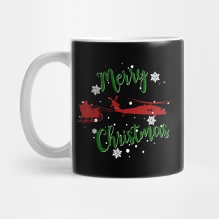 UH-60 Blackhawk Pulling Santa Merry Christmas Mug